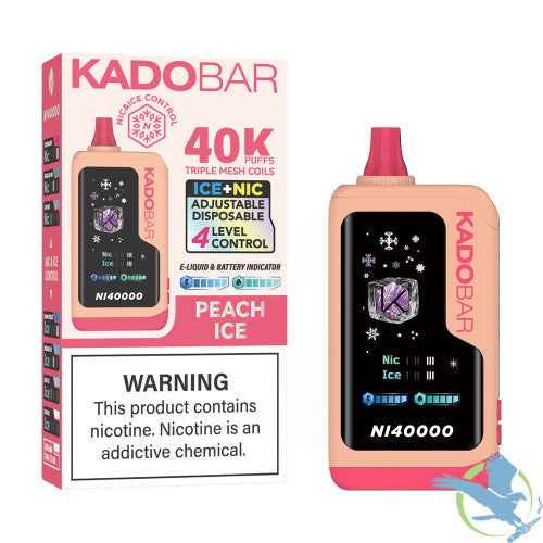 Kado Bar NI40000 Puffs 24ML Disposable Device With Ice + Nic Control & Digital Screen - Display of 5