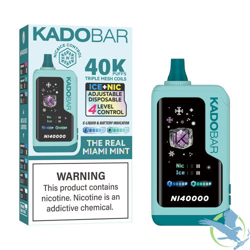 Kado Bar NI40000 Puffs 24ML Disposable Device With Ice + Nic Control & Digital Screen - Display of 5