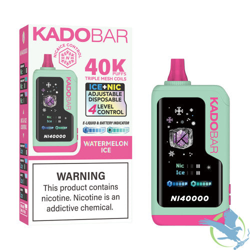 Kado Bar NI40000 Puffs 24ML Disposable Device With Ice + Nic Control & Digital Screen - Display of 5