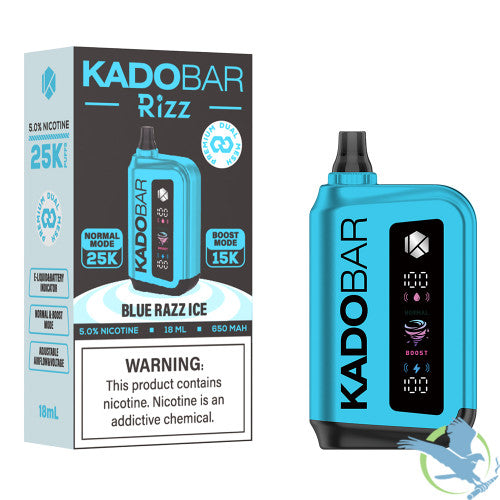 Kado Bar Rizz 25K Puffs 18ML Disposable Device With Adjustable Airflow & Voltage - Display of 5