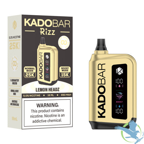 Kado Bar Rizz 25K Puffs 18ML Disposable Device With Adjustable Airflow & Voltage - Display of 5