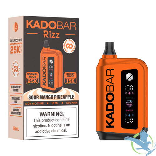 Kado Bar Rizz 25K Puffs 18ML Disposable Device With Adjustable Airflow & Voltage - Display of 5