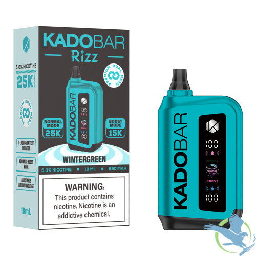 Kado Bar Rizz 25K Puffs 18ML Disposable Device With Adjustable Airflow & Voltage - Display of 5
