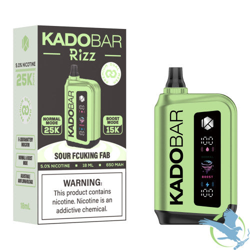 Kado Bar Rizz 25K Puffs 18ML Disposable Device With Adjustable Airflow & Voltage - Display of 5