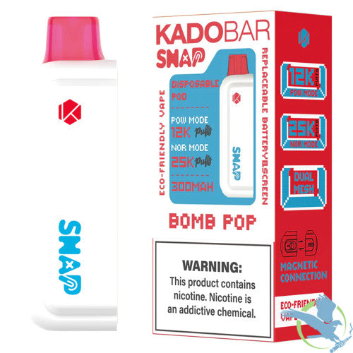 Kado Bar Snap 25K Puffs 18ML Disposable Pod Vape - Display of 5