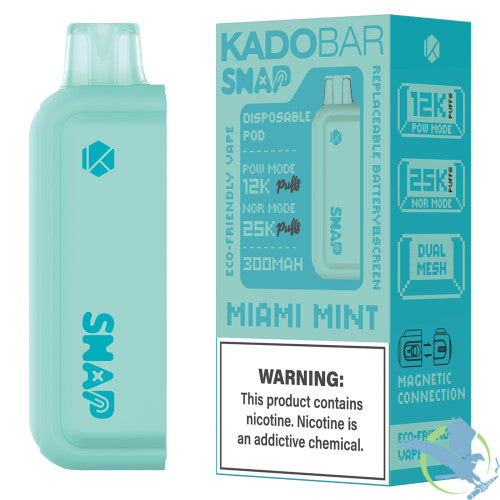 Kado Bar Snap 25K Puffs 18ML Disposable Pod Vape - Display of 5
