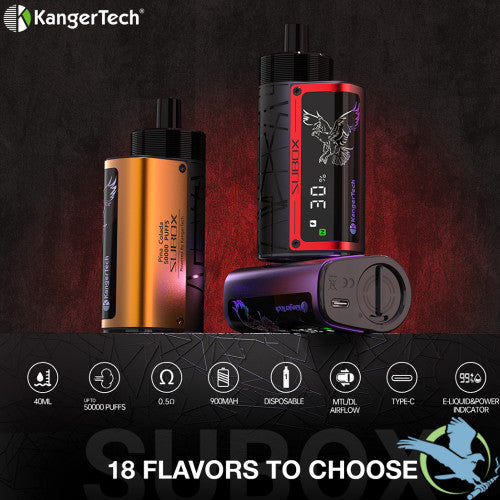 KangerTech SUBOX 50K Puffs 40ML Disposable Device With Adjustable Airflow & Digital Screen - Display of 5