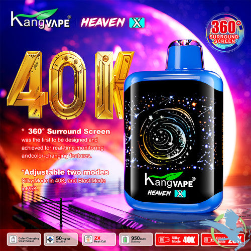 Kangvape Heaven X 40K Puffs 20ML Disposable Device With 360° Surround Screen - Display of 5