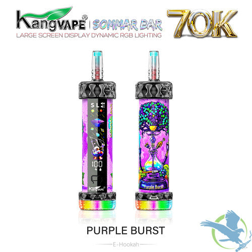 Kangvape Sommar Bar E-Hookah 70K Puffs 40ML Disposable Device With RGB Lighting Effects - Display of 5