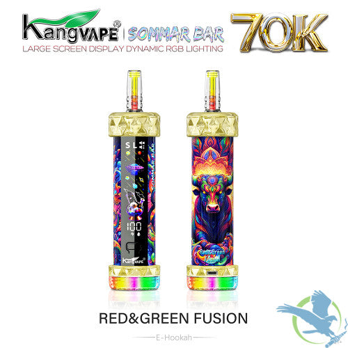 Kangvape Sommar Bar E-Hookah 70K Puffs 40ML Disposable Device With RGB Lighting Effects - Display of 5