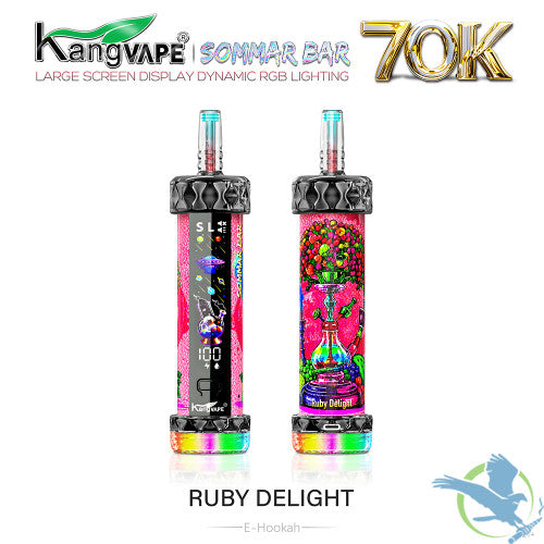 Kangvape Sommar Bar E-Hookah 70K Puffs 40ML Disposable Device With RGB Lighting Effects - Display of 5