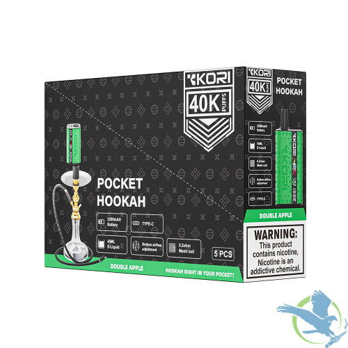 Kori Pocket Hookah 40K Puffs 45ML Disposable Device With Digital Tube Screen - Display of 5