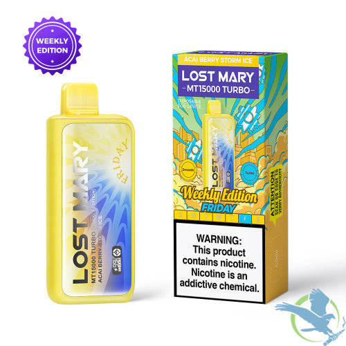 LOST MARY MT15000 Turbo 16ML 15K Puffs Disposable Pod Device With Dual Mesh Coil & Digital Screen - Display of 5