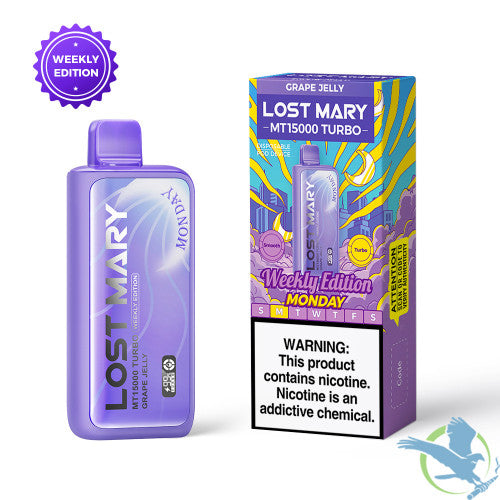 LOST MARY MT15000 Turbo 16ML 15K Puffs Disposable Pod Device With Dual Mesh Coil & Digital Screen - Display of 5