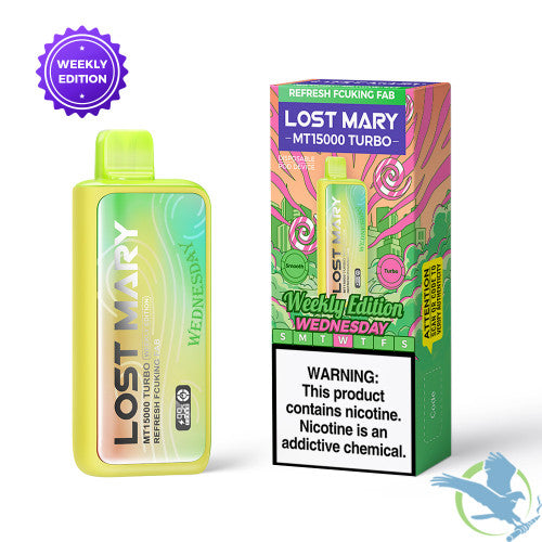 LOST MARY MT15000 Turbo 16ML 15K Puffs Disposable Pod Device With Dual Mesh Coil & Digital Screen - Display of 5