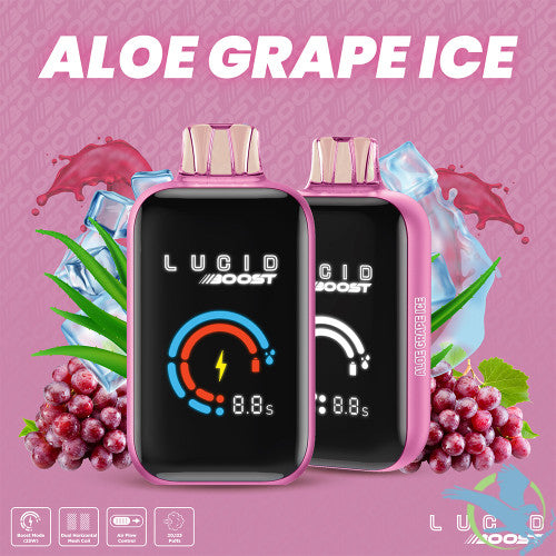 Lucid Boost 20K Puffs 18ML Disposable Vape Device With Dual Mesh & Boost Mode - Display of 5