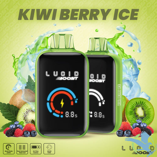 Lucid Boost 20K Puffs 18ML Disposable Vape Device With Dual Mesh & Boost Mode - Display of 5