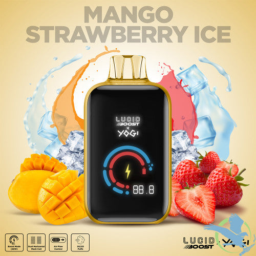 Lucid Boost x Yogi 20K Puffs 18ML Disposable Vape Device With Dual Mesh & Boost Mode - Display of 5