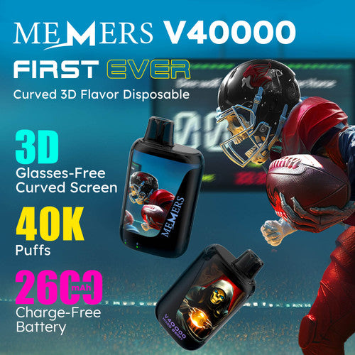 Memers V40000 Puffs 15ML Disposable Device With Color-Switching & 3D Effect Screen - Display of 5