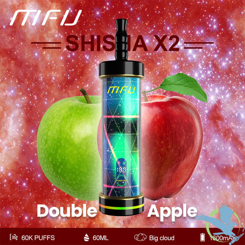 MFU Shisha X2 60K Puffs 60ML Disposable Device With Lighting Show & Color LED Screen - Display of 5
