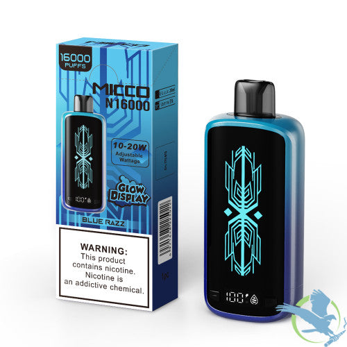 MICCO N16000 16000 Puffs 20ML 650mAh Prefilled Nicotine Salt Rechargeable Disposable With Glow Display & Power / E-liquid Screen - Display of 5