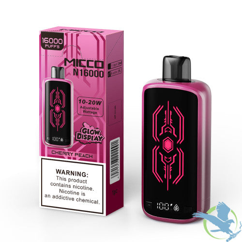 MICCO N16000 16000 Puffs 20ML 650mAh Prefilled Nicotine Salt Rechargeable Disposable With Glow Display & Power / E-liquid Screen - Display of 5
