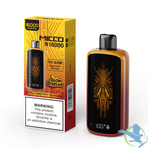 MICCO N16000 16000 Puffs 20ML 650mAh Prefilled Nicotine Salt Rechargeable Disposable With Glow Display & Power / E-liquid Screen - Display of 5