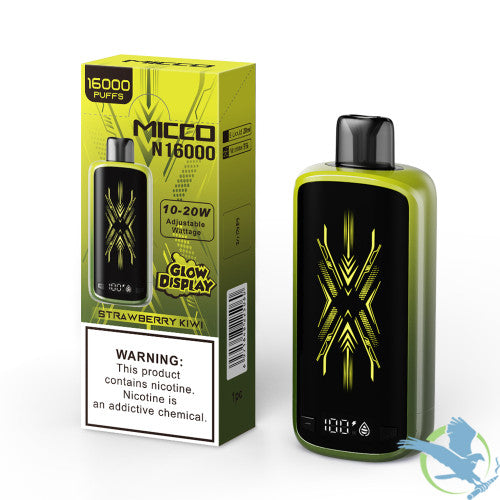MICCO N16000 16000 Puffs 20ML 650mAh Prefilled Nicotine Salt Rechargeable Disposable With Glow Display & Power / E-liquid Screen - Display of 5