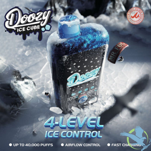 Mr Fog Doozy Ice Cube 40K Puffs 20ML Disposable Device With Adjustable Cooling & Snowflake Effects - Display of 5
