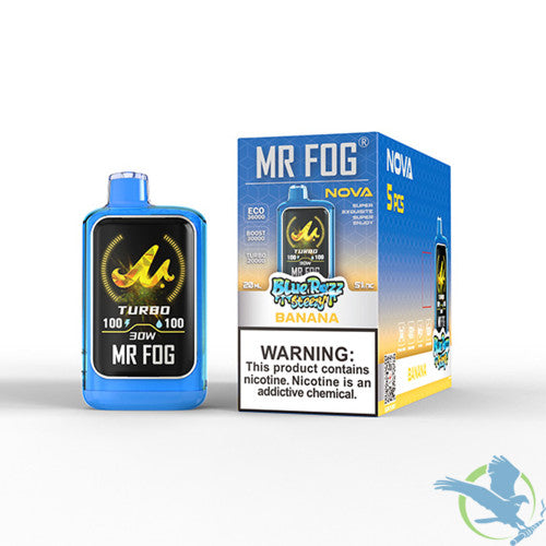Mr Fog Nova Blue Razz Steezy 36K Puffs 20ML Disposable Device With Dual-Core Heating & TFT Smart Screen - Display of 5