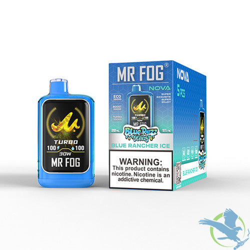 Mr Fog Nova Blue Razz Steezy 36K Puffs 20ML Disposable Device With Dual-Core Heating & TFT Smart Screen - Display of 5