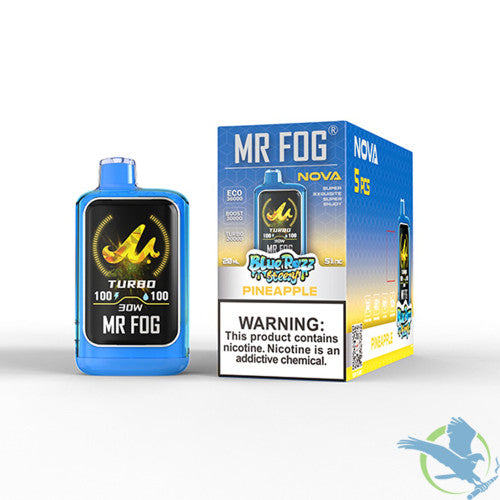 Mr Fog Nova Blue Razz Steezy 36K Puffs 20ML Disposable Device With Dual-Core Heating & TFT Smart Screen - Display of 5