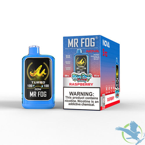 Mr Fog Nova Blue Razz Steezy 36K Puffs 20ML Disposable Device With Dual-Core Heating & TFT Smart Screen - Display of 5