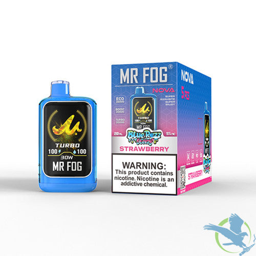 Mr Fog Nova Blue Razz Steezy 36K Puffs 20ML Disposable Device With Dual-Core Heating & TFT Smart Screen - Display of 5