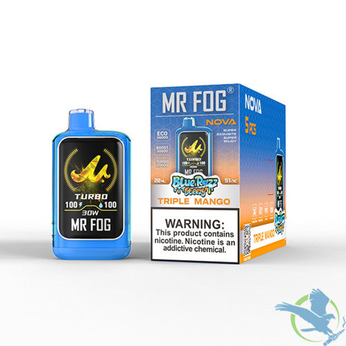 Mr Fog Nova Blue Razz Steezy 36K Puffs 20ML Disposable Device With Dual-Core Heating & TFT Smart Screen - Display of 5