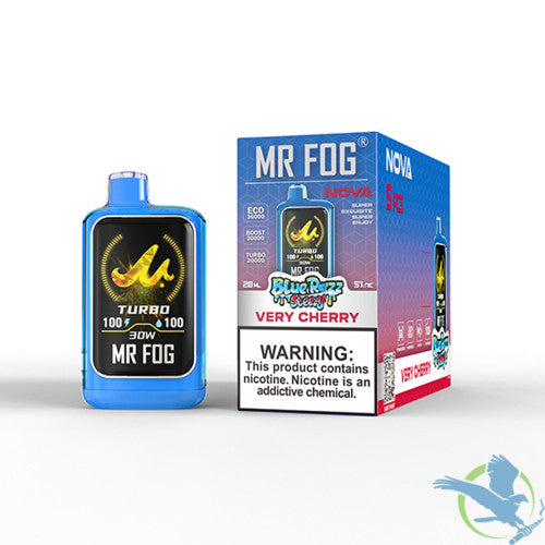 Mr Fog Nova Blue Razz Steezy 36K Puffs 20ML Disposable Device With Dual-Core Heating & TFT Smart Screen - Display of 5