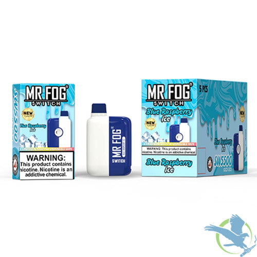 Mr Fog SWITCH SW5500 Puffs 15ML Prefilled Synthetic Nicotine Disposable Device With Mesh Coil Advanced Technology - Display of 5