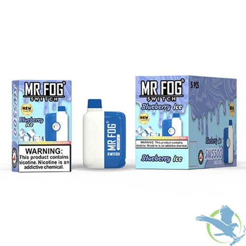 Mr Fog SWITCH SW5500 Puffs 15ML Prefilled Synthetic Nicotine Disposable Device With Mesh Coil Advanced Technology - Display of 5