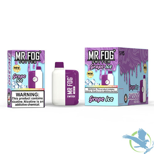 Mr Fog SWITCH SW5500 Puffs 15ML Prefilled Synthetic Nicotine Disposable Device With Mesh Coil Advanced Technology - Display of 5