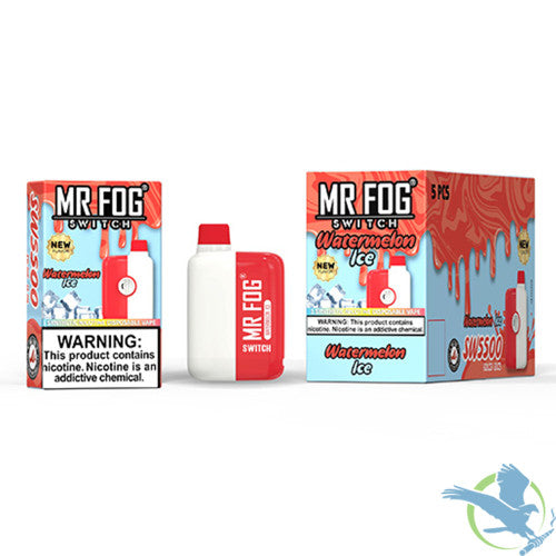 Mr Fog SWITCH SW5500 Puffs 15ML Prefilled Synthetic Nicotine Disposable Device With Mesh Coil Advanced Technology - Display of 5