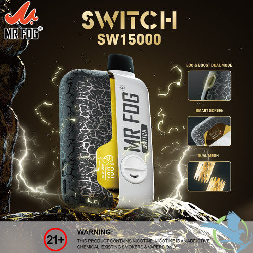 Mr Fog Switch SW15000 12ML 15000 Puffs Disposable Vape With Smart Screen - Display of 10