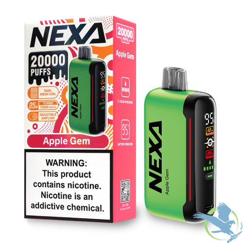 NEXA N20000 20ML 20000 Puffs 800mAh Prefilled Nicotine Salt Rechargeable Disposable Device With Dual Mesh Coil & MEGA Screen - Display of 5