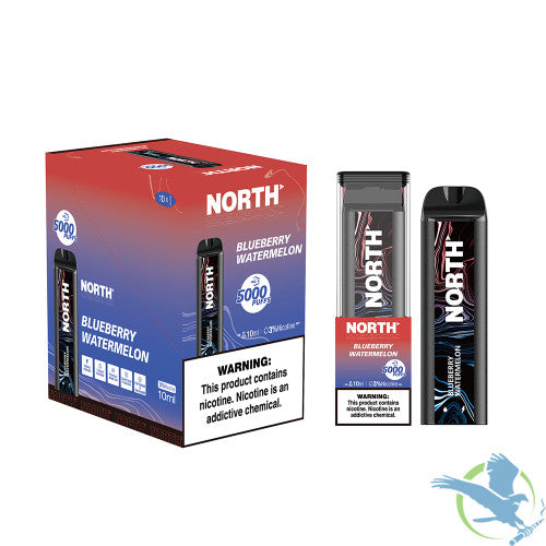 North 10ML 5000 Puffs 550mAh 3% Prefilled Nicotine Salt Rechargeable Disposable Vape Device With Mesh Coil & E-liquid & Battery Indicator - Display of 10