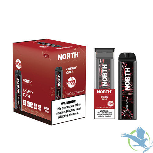 North 10ML 5000 Puffs 550mAh 3% Prefilled Nicotine Salt Rechargeable Disposable Vape Device With Mesh Coil & E-liquid & Battery Indicator - Display of 10
