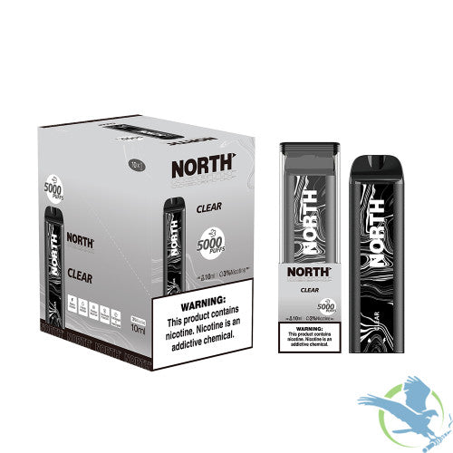North 10ML 5000 Puffs 550mAh 3% Prefilled Nicotine Salt Rechargeable Disposable Vape Device With Mesh Coil & E-liquid & Battery Indicator - Display of 10