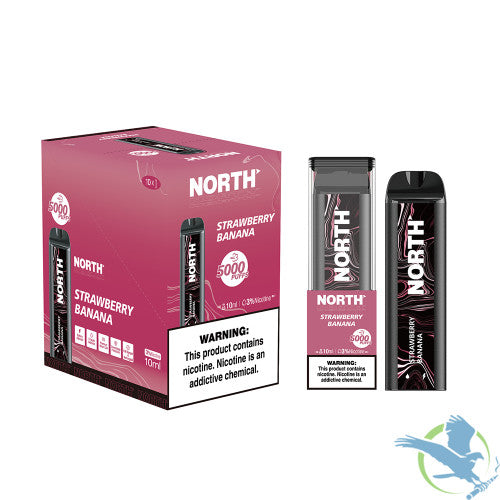 North 10ML 5000 Puffs 550mAh 3% Prefilled Nicotine Salt Rechargeable Disposable Vape Device With Mesh Coil & E-liquid & Battery Indicator - Display of 10