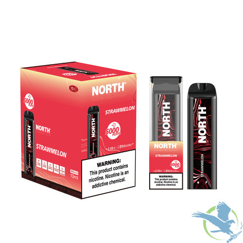 North 10ML 5000 Puffs 550mAh 3% Prefilled Nicotine Salt Rechargeable Disposable Vape Device With Mesh Coil & E-liquid & Battery Indicator - Display of 10