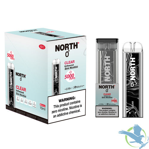 North 10ML 5000 Puffs 550mAh Prefilled Zero Nicotine Salt Rechargeable Disposable Vape Device With Mesh Coil & E-liquid & Battery Indicator - Display of 10