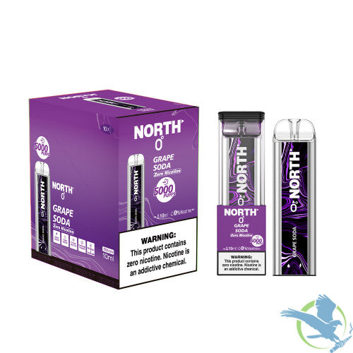 North 10ML 5000 Puffs 550mAh Prefilled Zero Nicotine Salt Rechargeable Disposable Vape Device With Mesh Coil & E-liquid & Battery Indicator - Display of 10
