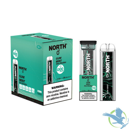 North 10ML 5000 Puffs 550mAh Prefilled Zero Nicotine Salt Rechargeable Disposable Vape Device With Mesh Coil & E-liquid & Battery Indicator - Display of 10